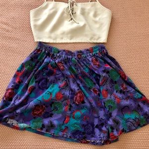 Thrifted Floral Purple Skirt